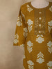 Mustard Olive Green Floral Printed Design Cotton Salwar Suit with Dupatta