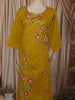 Mustard Olive Green Floral Printed Design Cotton Straight Cut Salwar Suit