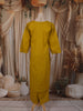 Mustard Olive Green Floral Printed Design Cotton Straight Cut Salwar Suit