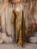 Mustard Olive Green Floral Zari Embroidered Design Semi Silk Straight cut Salwar Suit with Dupatta