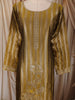 Mustard Olive Green Floral Zari Embroidered Design Semi Silk Straight cut Salwar Suit with Dupatta