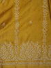 Mustard Olive Striped Zari Woven Design Pure Banarasi Silk Party Wear Saree with Zari Border