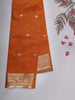 Mustard Orange Butta Woven Soft Silk Saree with Zari Border