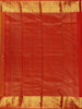 Mustard Orange Floral Woven Pure Kanchipuram Silk Saree With Contrast Border