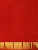 Mustard Orange Floral Woven Pure Kanchipuram Silk Saree With Contrast Border