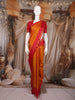 Mustard Orange Paisley Woven Design Pure Kanchipuram Silk Saree with Contrast Woven Border