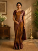 Mustard Pochampally Ikat Design Cotton Saree with Zari Border