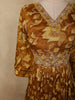 Mustard Yellow Abstract Printed Design Georgette Anarkali Gown with Dupatta