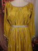 Mustard Yellow Beads and Zari Embroidered Design Semi Silk Gown with Dupata
