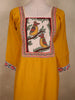 Mustard Yellow Bird Motif Printed Design Cotton Palazzo Suit with Floral Dupatta