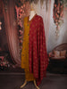 Mustard Yellow Butta Thread and Mirror Embroidered Design Cotton Straight Cut Salwar Suit with Contrast Dupatta