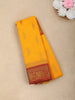 Mustard Yellow Butta Woven Design Cotton Saree with Contrast Border