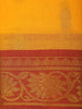 Mustard Yellow Butta Woven Design Cotton Saree with Contrast Border
