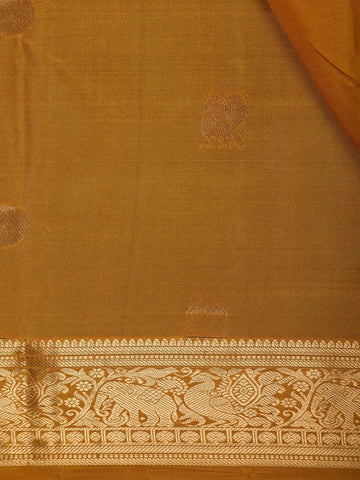Mustard Yellow Butta Woven Design Pure Kanchipuram Silk Saree - Diadem