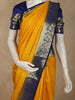 Mustard Yellow Butta Woven Design Pure Kanchipuram Silk Saree with Contrast Paisley Zari Border