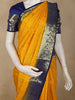 Mustard Yellow Butta Woven Design Pure Kanchipuram Silk Saree with Contrast Paisley Zari Border