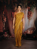 Mustard Yellow Butta Woven Design Soft Tissue Saree with Scalloped Border