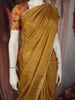 Mustard Yellow Butta Woven Design Soft Tissue Saree with Scalloped Border