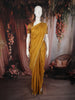 Mustard Yellow Butta Woven Design Soft Tissue Saree with Scalloped Border