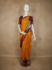 Mustard Yellow Butta Zari Woven Design Pure Kanchipuram Silk Saree with Contrast Zari Border