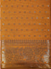 Mustard Yellow Butta Zari Woven Design Semi Silk Saree with Floral Border