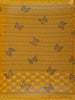 Mustard Yellow Butterfly Printed Chiffon Saree