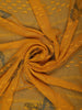 Mustard Yellow Butterfly Printed Chiffon Saree