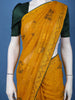 Mustard Yellow Butterfly Printed Chiffon Saree