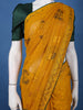 Mustard Yellow Butterfly Printed Chiffon Saree