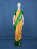 Mustard Yellow Checked Design Woven Pure Kanchipuram Silk Saree