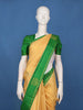 Mustard Yellow Checked Design Woven Pure Kanchipuram Silk Saree