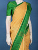 Mustard Yellow Checked Design Woven Pure Kanchipuram Silk Saree