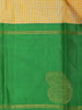 Mustard Yellow Checked Design Woven Pure Kanchipuram Silk Saree