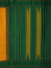 Mustard Yellow Checked Woven Design Pure Kanchipuram Silk Saree with Contrast Temple Border