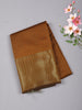 Mustard Yellow Checked Zari Woven Design Soft Silk Fancy Saree with Zari Border