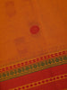Mustard Yellow Circular Butta Cotton Saree with Contrast Red And Green Border - Diadem