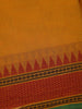 Mustard Yellow Cotton Saree with Tribal Woven Border - Diadem