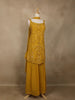 Mustard Yellow Embellished Design Georgette Palazzo Suit