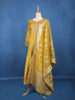 Mustard Yellow Embellished Design Semi Silk Salwar Suit