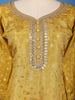 Mustard Yellow Embellished Design Semi Silk Salwar Suit