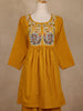 Mustard Yellow Embroidered Cotton Palazzo Suit