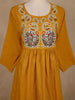 Mustard Yellow Embroidered Cotton Palazzo Suit