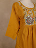 Mustard Yellow Embroidered Cotton Palazzo Suit