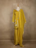 Mustard Yellow Embroidered Design Crepe Sharara Salwar Suit