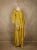 Mustard Yellow Embroidered Design Crepe Sharara Salwar Suit