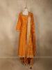 Mustard Yellow Embroidered Design Silk Palazzo Suit with Designer Dupatta