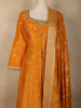Mustard Yellow Embroidered Design Silk Palazzo Suit with Designer Dupatta