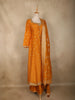 Mustard Yellow Embroidered Design Silk Palazzo Suit with Designer Dupatta