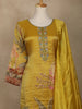Mustard Yellow Embroidered Design Tissue Silk Salwar Suit