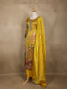 Mustard Yellow Embroidered Design Tissue Silk Salwar Suit
